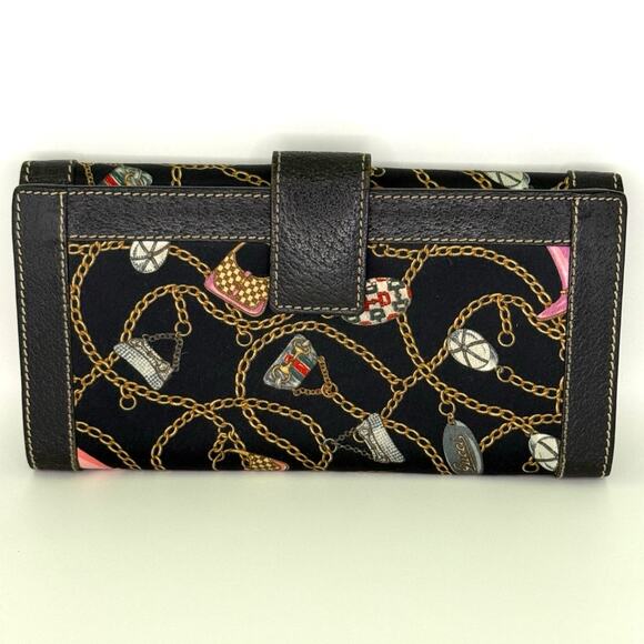 EUC Gucci Leather and Silk Patterned Wallet (RARE) - Picture 2 of 10